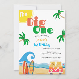 The Big One Beach Surf 1st Birthday 招待状