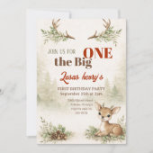 The Big ONE Deer First Hunting 1st Birthday  招待状 (正面)