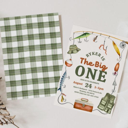 The Big One Fishing Birthday Invitation 招待状