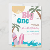 The Big One Modern Surf 1st Birthday Party 招待状 (正面)