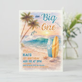The Big One Retro Surf Beach Birthday  招待状 (スタンド正面)