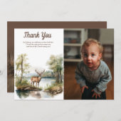 The Big One | Rustic Birthday Birthday サンキューカード (正面/裏面)