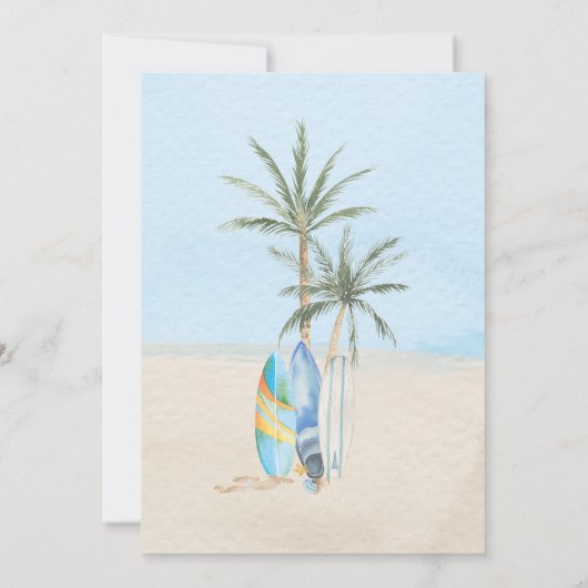 The Big One Surfing Beach Party 1st Birthday 招待状 (裏面)