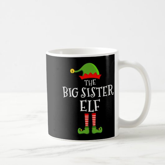 The Big Sister Elf Funny Christmas Matching Family コーヒーマグカップ (右)