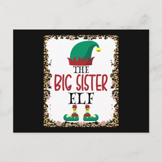 The Big Sister Elf Leopard Elf Christmas Gift ポストカード (正面)