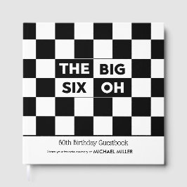 The Big Six Oh Black White Checkered 60th Birthday ゲストブック