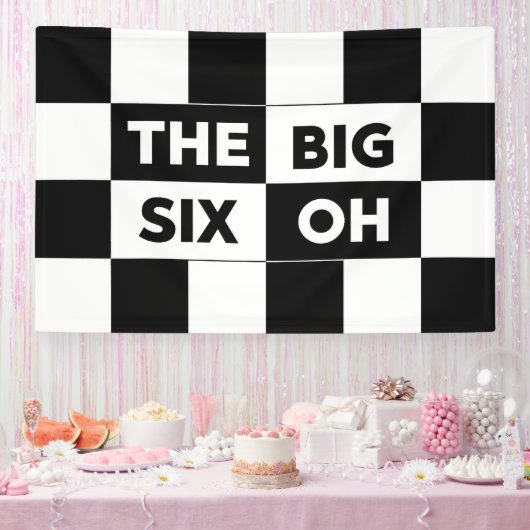 The Big Six Oh Black White Checkered 60th Birthday 横断幕 (パーティー)