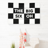 The Big Six Oh Black White Checkered 60th Birthday 横断幕 (インサイチュ)
