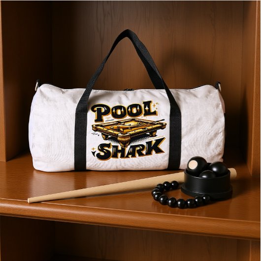 The Billiard Baron: Pool Shark Logo on Pool Table ダッフルバッグ