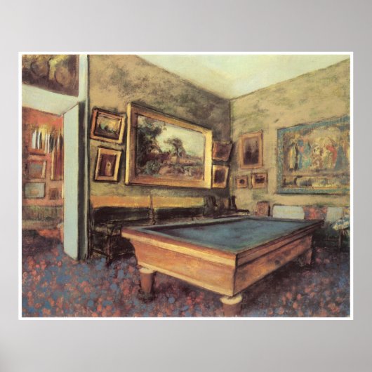 The Billiard Room at Menil-Hubert, 1892, Degas ポスター (正面)