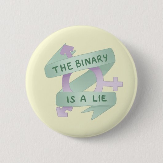 THE BINARY IS A LIE 缶バッジ (正面)