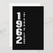 The Birth Of Legends 1962 58 th Birthday Gift 招待状 (正面/裏面)