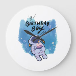 The Birthday Spaceman ラージ壁時計