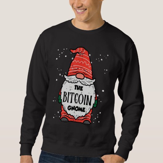 The Bitcoin Gnome Crypto Matching Christmas Family スウェットシャツ (正面)