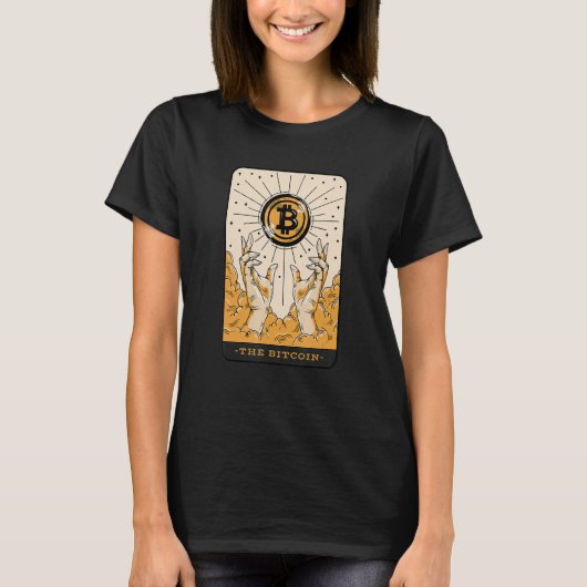 The Bitcoin Tarot Card Two Hands Cryptocurrency BT Tシャツ (正面)