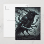 The black bird with human arms dark fantasy  ポストカード (正面/裏面)