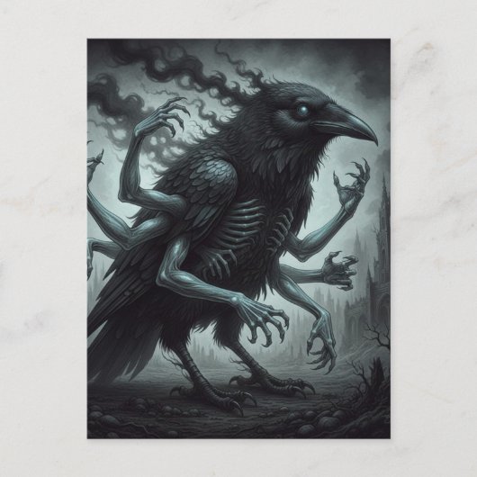 The black bird with human arms dark fantasy  ポストカード (正面)