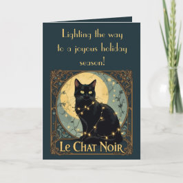 The Black Cat Fairy Lights On Festive Nights カード