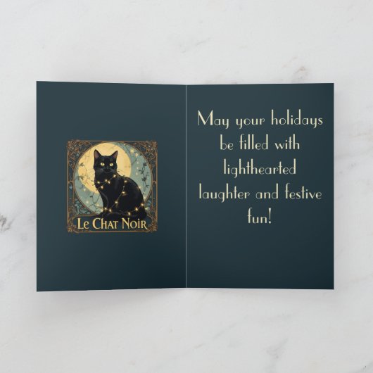 The Black Cat Fairy Lights On Festive Nights カード (内部)