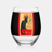 The Black Cat, Le Chat Noir, Art ステムなしワイングラス (裏面)
