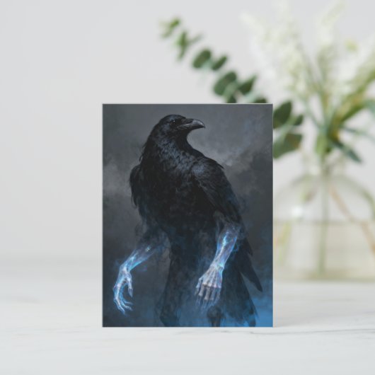 The black crow with human arms dark fantasy  ポストカード (スタンド正面)