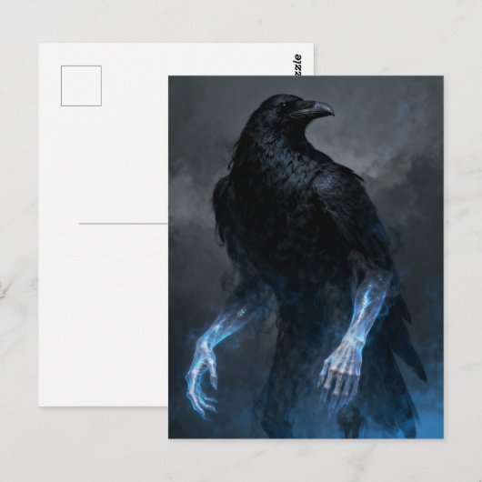 The black crow with human arms dark fantasy  ポストカード (正面/裏面)