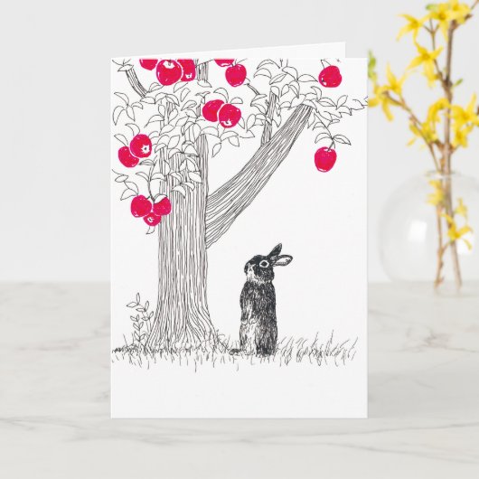 The Black Rabbit and the Apple Tree カード (黄色い花)
