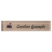 The black swan, queen of the water. デスクネームプレート (正面)