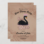 The black swan, queen of the water.  招待状 (正面/裏面)