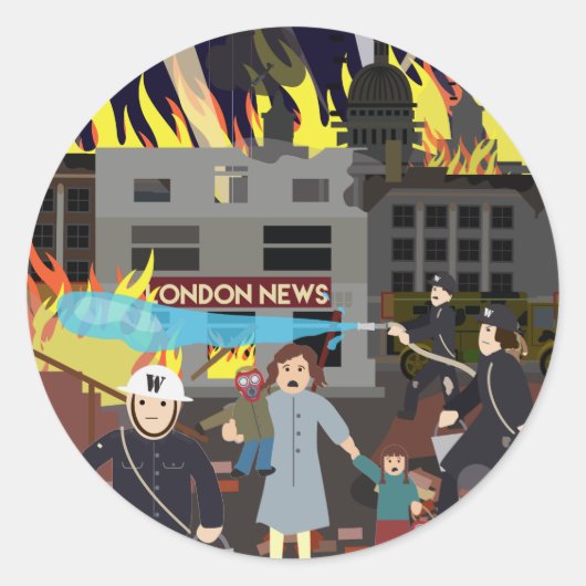 The Blitz 1940 WWII (シンプルHistory) ラウンドシール (正面)