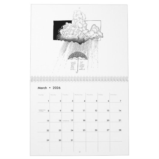 The Bloggess 2026 calendar カレンダー (3月 2026)