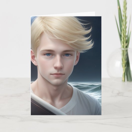 The Blond Boy Greetings Card カード (正面)