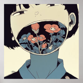 The Bloom of Silence - Surreal Graphic Art Poster ポスター
