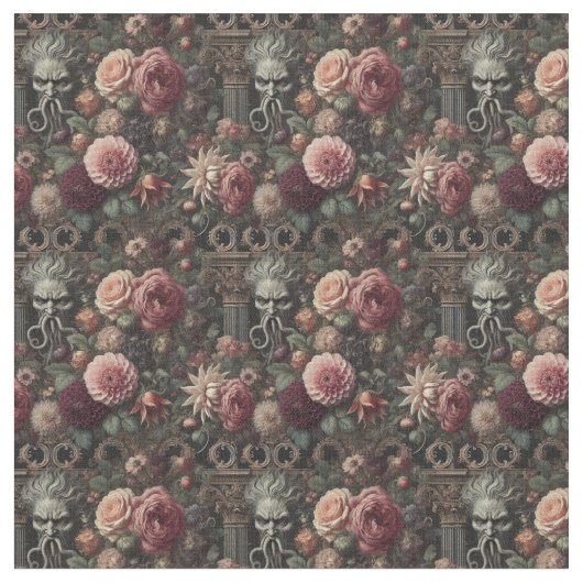 The Bloomeater's Sermon - Gothic Dense Tile ファブリック (クローズアップ)