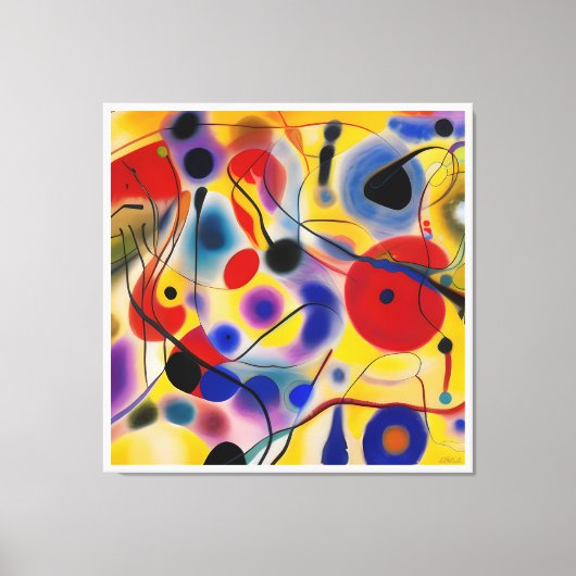 The Blue 10 Abstract Meets Red 6 キャンバスプリント (正面)