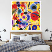 The Blue 10 Abstract Meets Red 6 キャンバスプリント (インサイチュ (寝室))