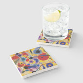 The Blue 10 Abstract Meets Red 6 ストーンコースター (横)