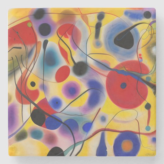 The Blue 10 Abstract Meets Red 6 ストーンコースター (正面)