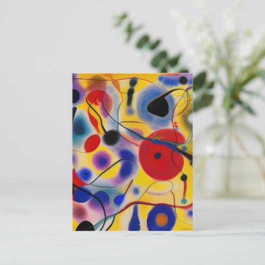 The Blue 10 Abstract Meets Red 6 ポストカード (スタンド正面)