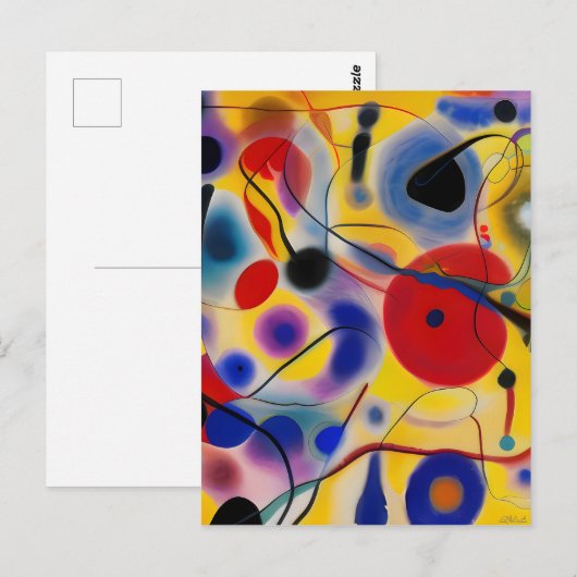 The Blue 10 Abstract Meets Red 6 ポストカード (正面/裏面)