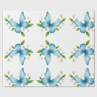 The blue butterfly Wrapping Paper ラッピングペーパー
