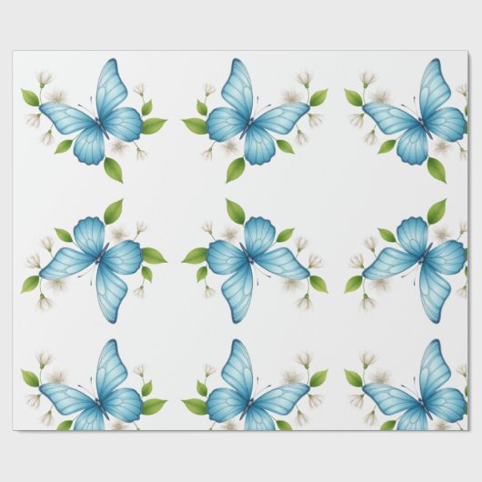 The blue butterfly Wrapping Paper ラッピングペーパー (フラット)