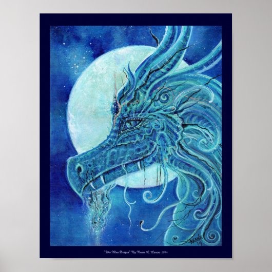 The Blue dragon poster by Renee Lavoie ポスター (正面)