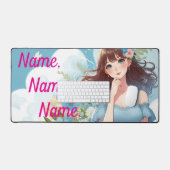 The Blue-Eyed Beauty's Gaze デスクマット (キーボード&マウス)