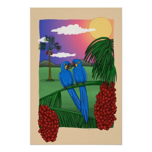 The Blue Macaw and the acuri coconut ポスター (正面)