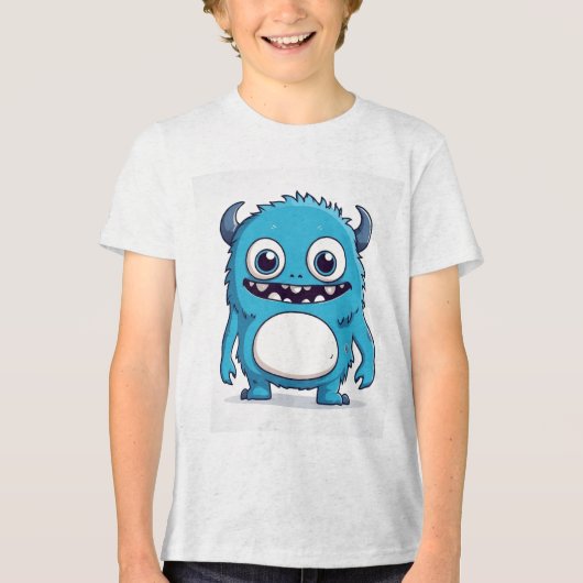 The blue Monster is protecting you トライブレンドＴシャツ (正面)