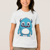 The blue Monster is protecting you トライブレンドＴシャツ (正面)