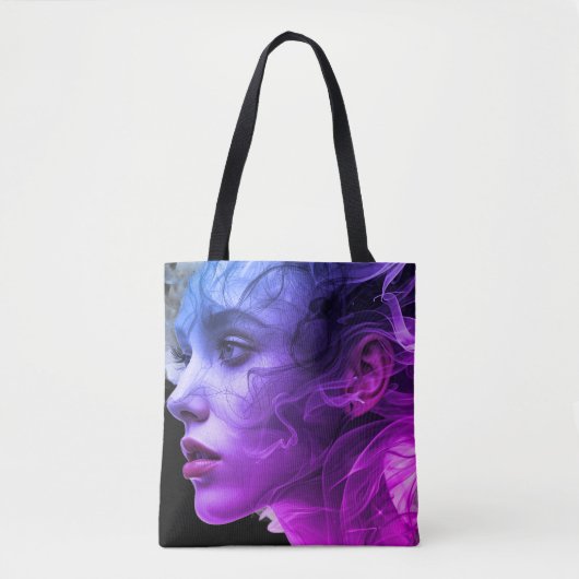 The Blue + Purple Girl in Smoke on a Tote Bag トートバッグ (正面)