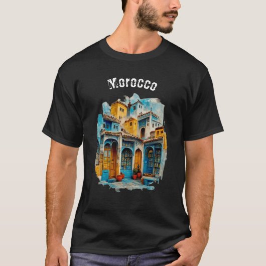 The Blue Tapestry: Chefchaouen's Classic Elegance Tシャツ (正面)