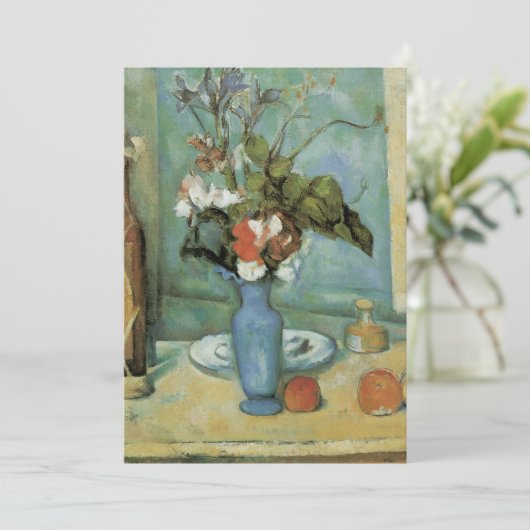 The Blue Vase (Flowers and Fruit) by Paul Cezanne (スタンド正面)
